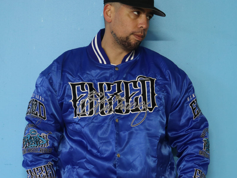 ENZED TAKEOVER Royal Blue Premium Satin Bomber Jacket | Streetwear NZ