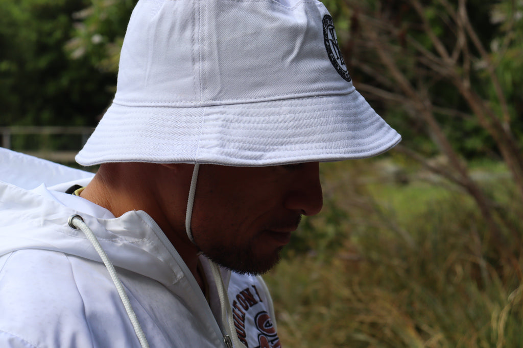 ENZED Bucket Hat – White | Premium NZ Streetwear Cotton Hat with Drawstring
