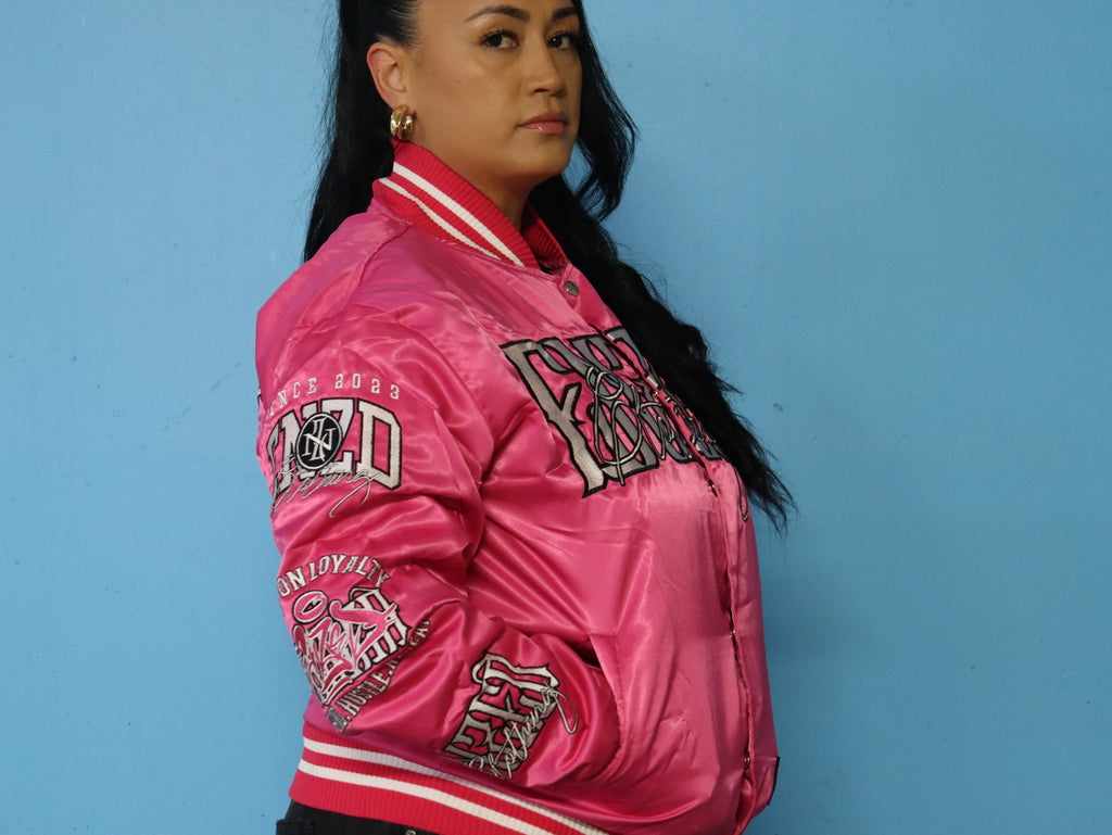 ENZED TAKEOVER Pink Premium Satin Bomber Jacket | Streetwear NZ