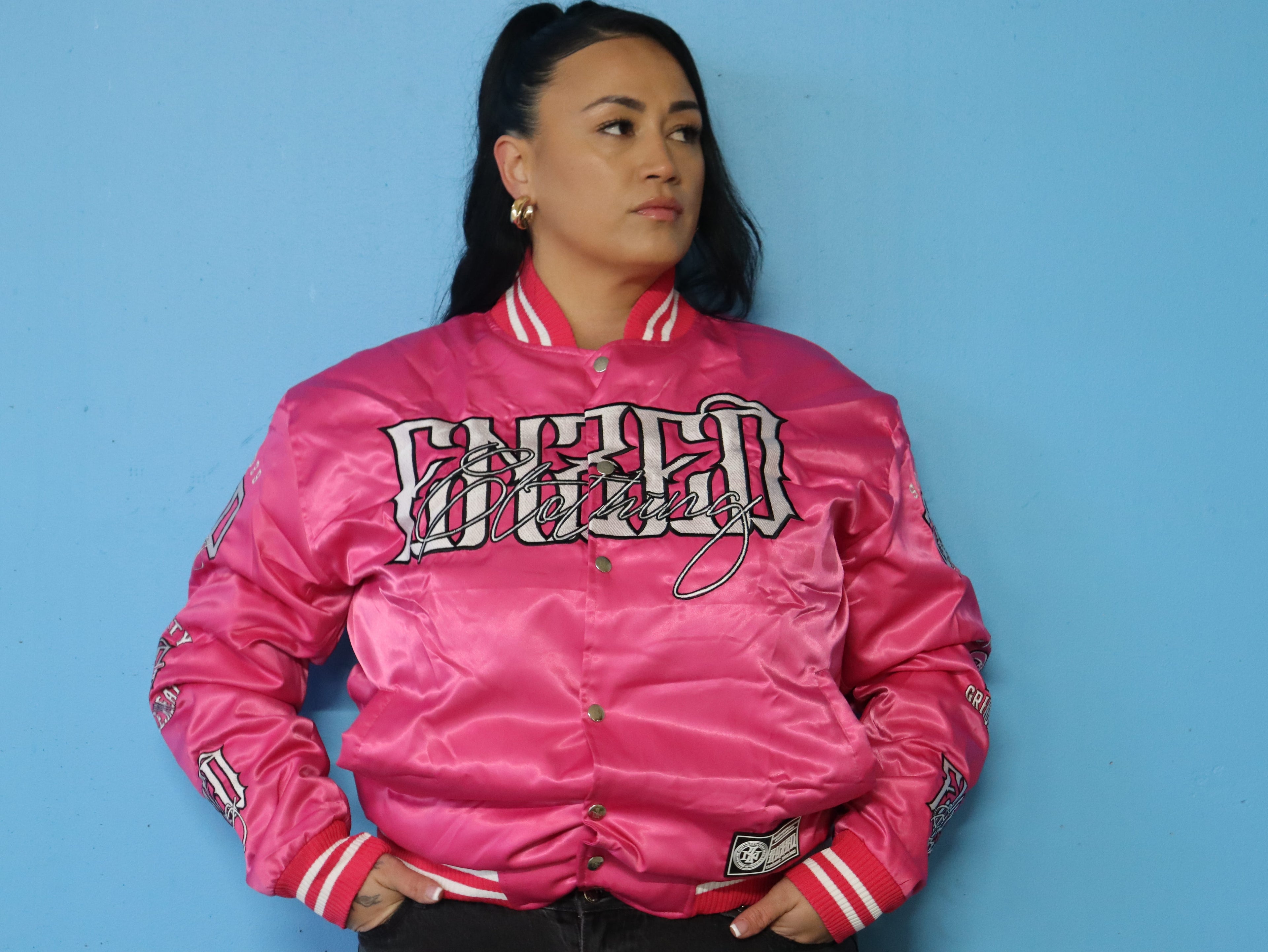 ENZED TAKEOVER Pink Premium Satin Bomber Jacket | Streetwear NZ