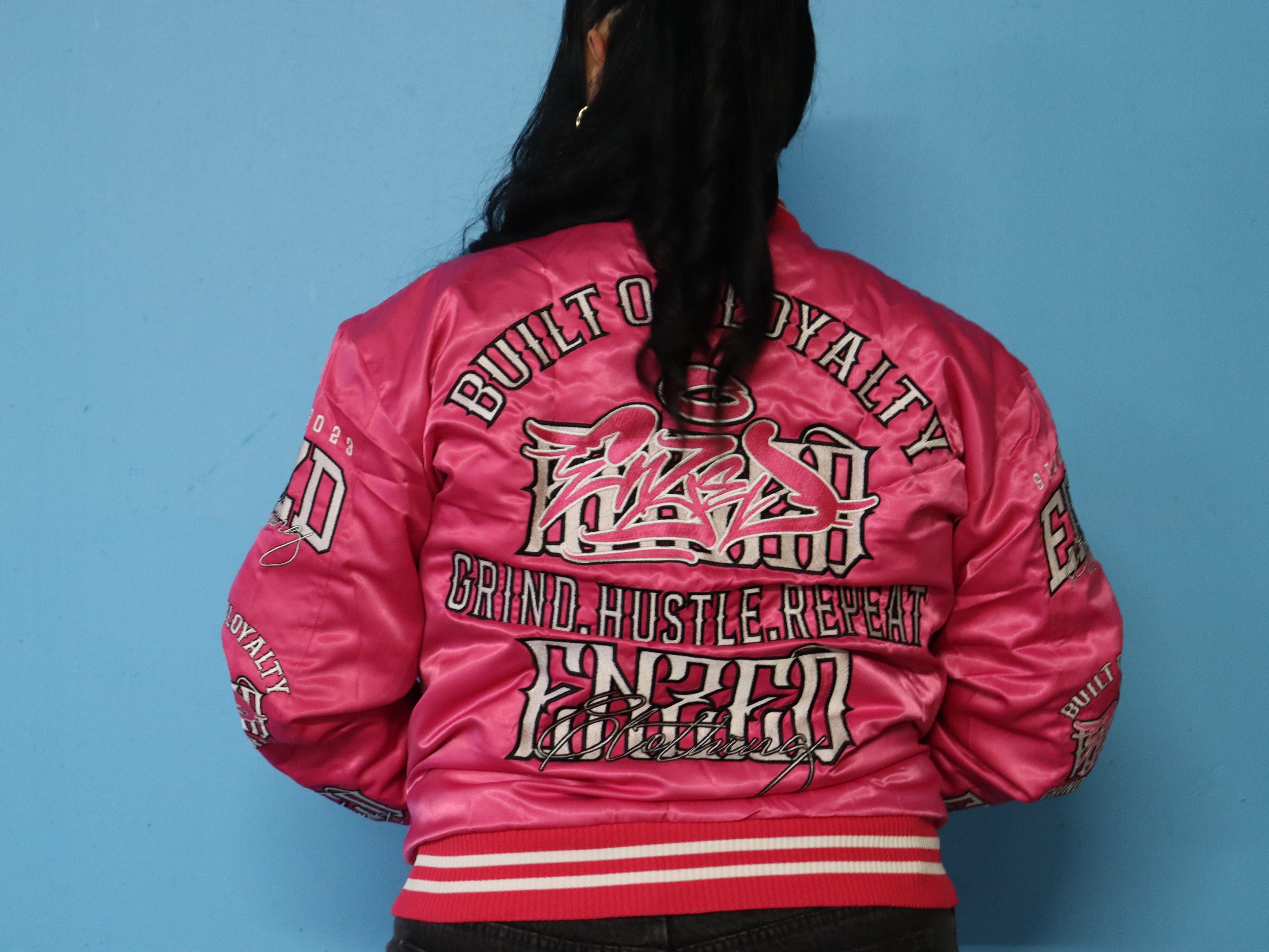 ENZED TAKEOVER Pink Premium Satin Bomber Jacket | Streetwear NZ