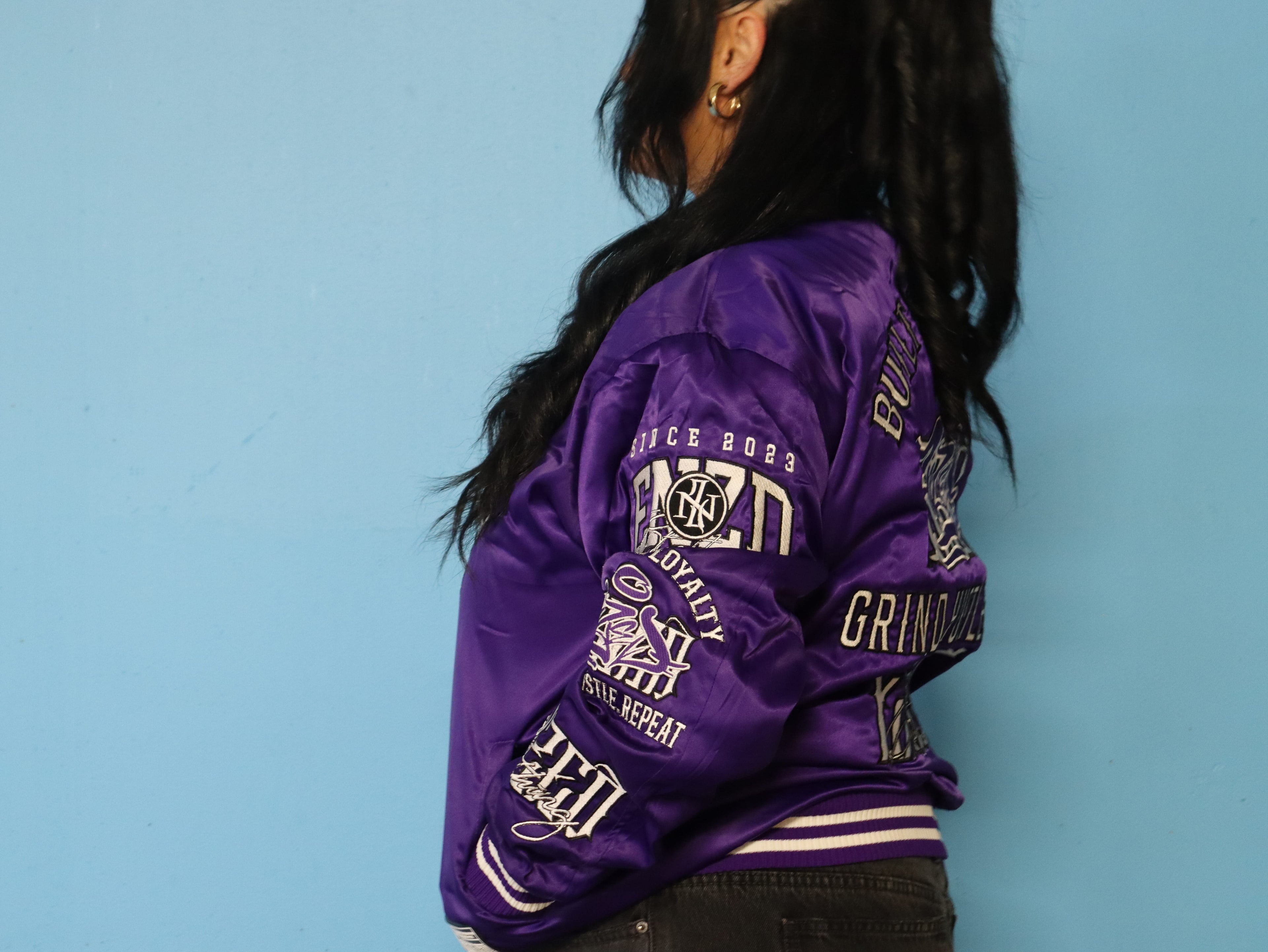 ENZED TAKEOVER Purple Premium Satin Bomber Jacket | Streetwear NZ