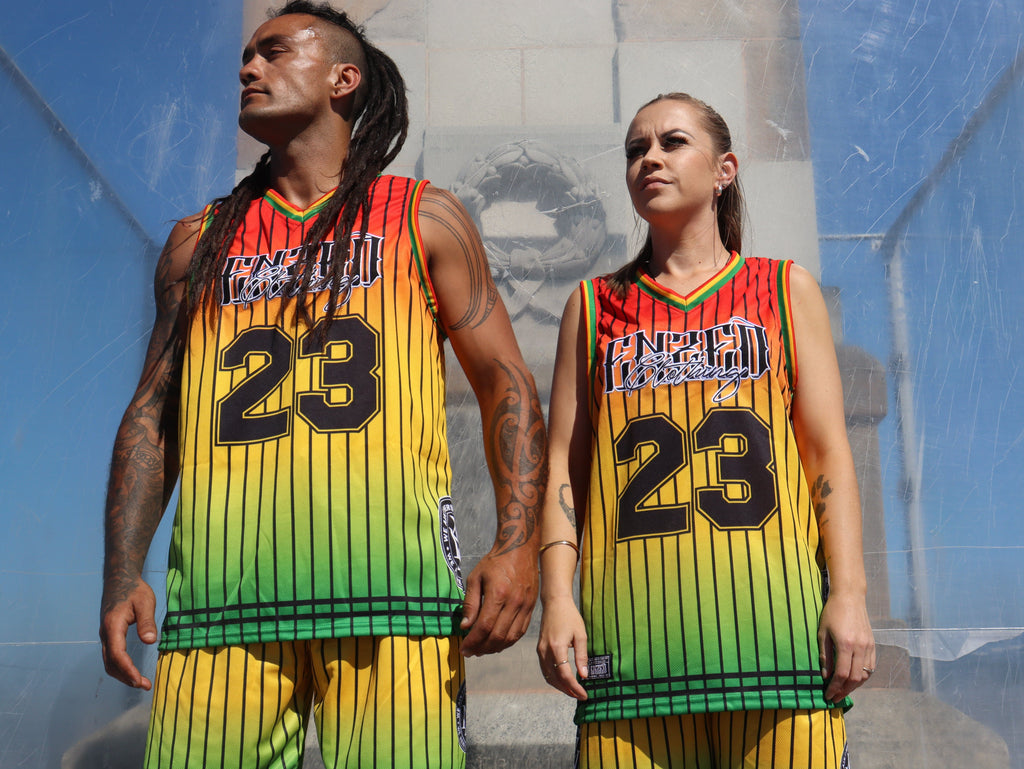 ENZED Rasta Basketball Set – Premium NZ Streetwear Mesh Set
