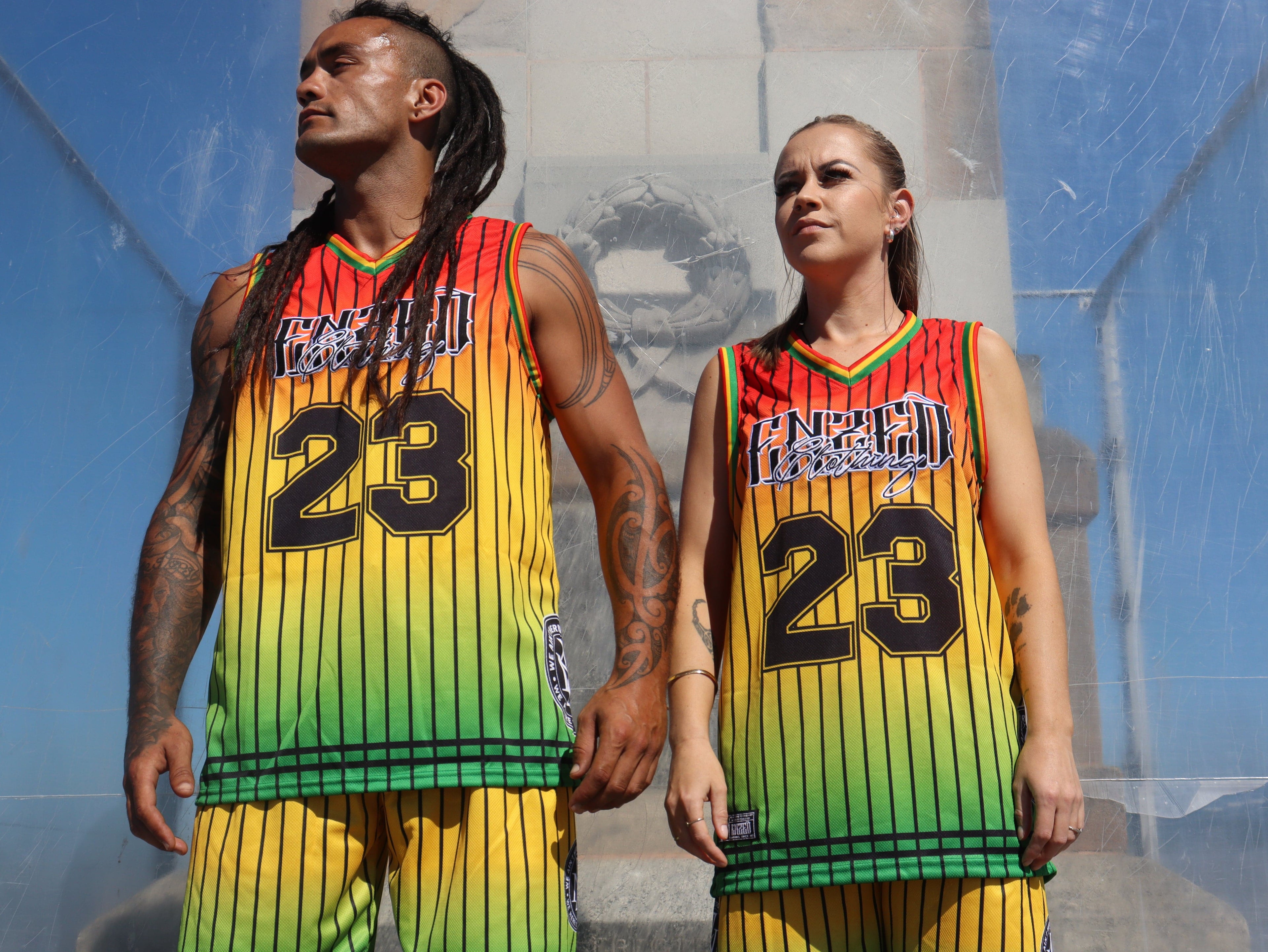 ENZED Rasta Basketball Set – Premium NZ Streetwear Mesh Set