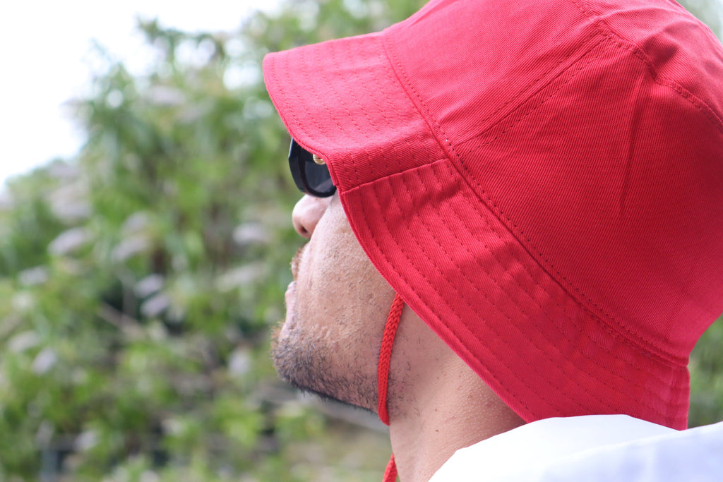 ENZED Bucket Hat – Red | Premium NZ Streetwear Cotton Hat with Drawstring