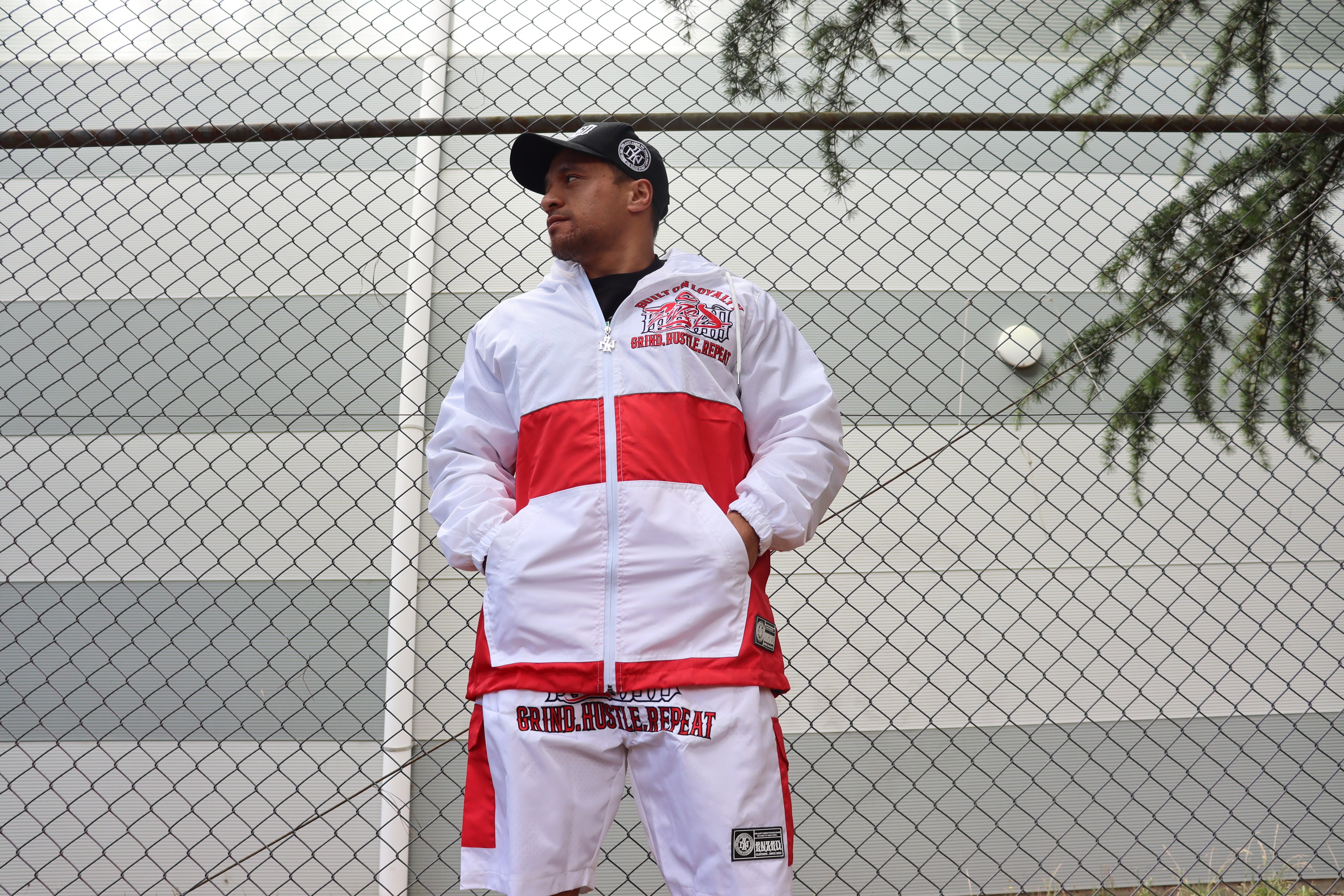 2-TONE WINDBREAKER TRACKSUIT RED