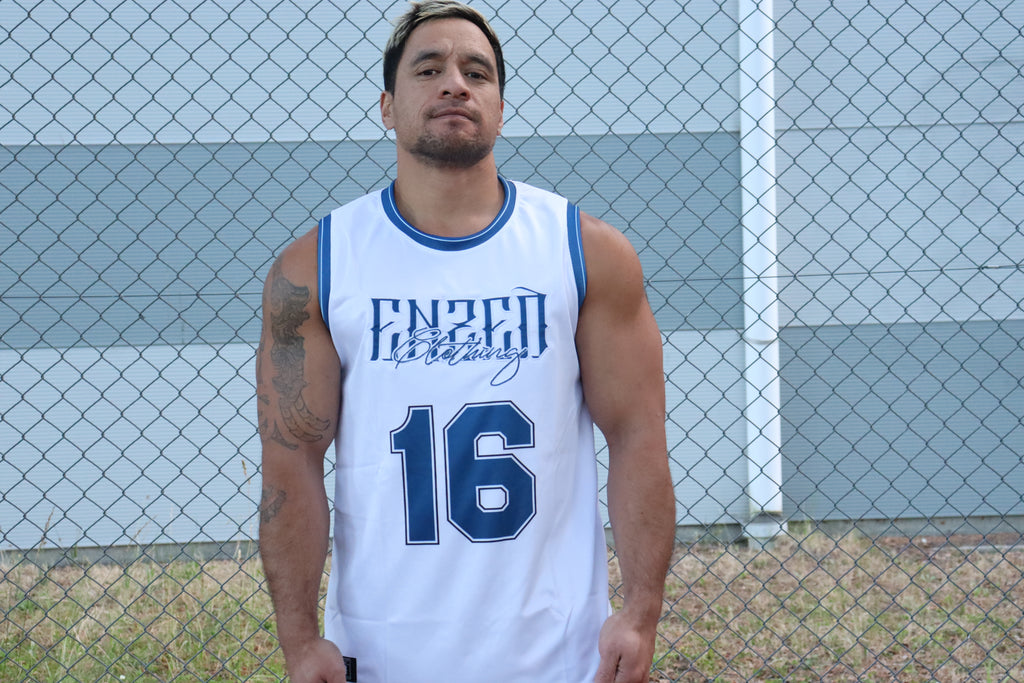 B-BALL SINGLET WHITE