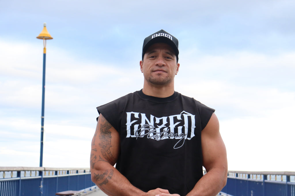 ENZED Heavyweight Gym Singlet – Black | Premium NZ Streetwear Cotton Tank (400 GSM Oversized Fit)