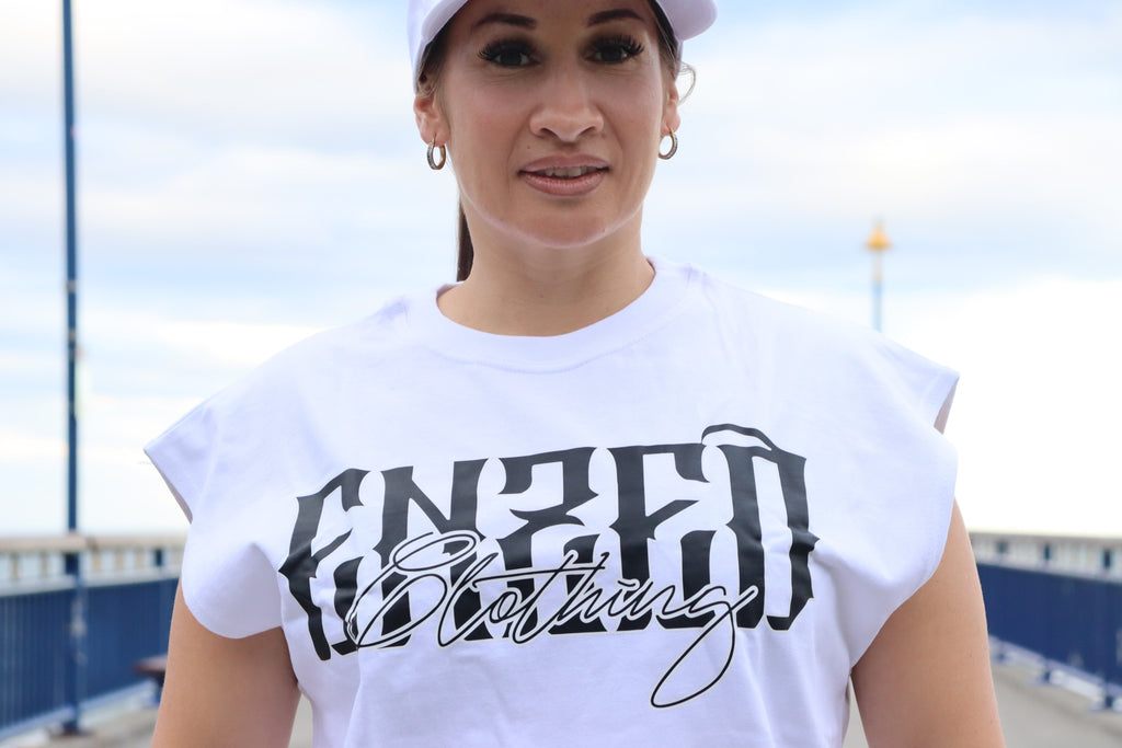ENZED Heavyweight Gym Singlet – White | Premium NZ Streetwear Cotton Tank (400 GSM Oversized Fit)
